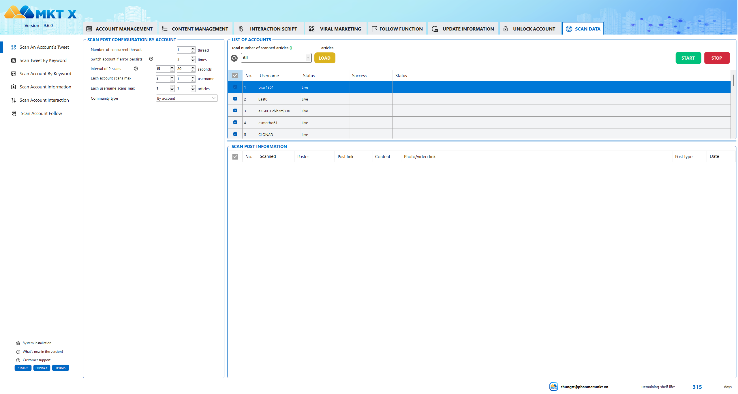 Automatic Data Scanning - MKT X Software